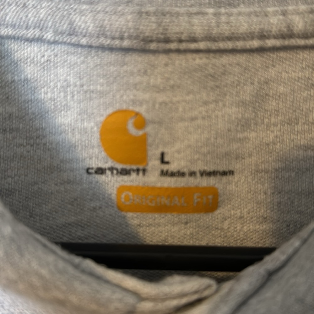 Carhartt polo shirt Men’s size Large Gray pocket workwear - Picture 2 of 3